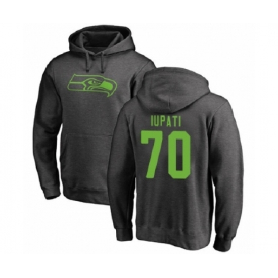 Football Seattle Seahawks #70 Mike Iupati Ash One Color Pullover Hoodie - Ujersey