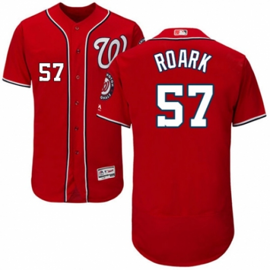 Men's Majestic Washington Nationals #57 Tanner Roark Red Alternate Flex Base Authentic Collection MLB Jersey - Ujersey