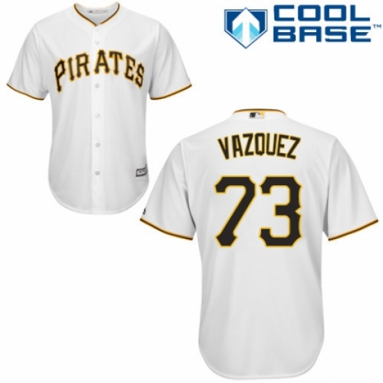 Youth Majestic Pittsburgh Pirates #73 Felipe Vazquez Replica White Home Cool Base MLB Jersey - Ujersey