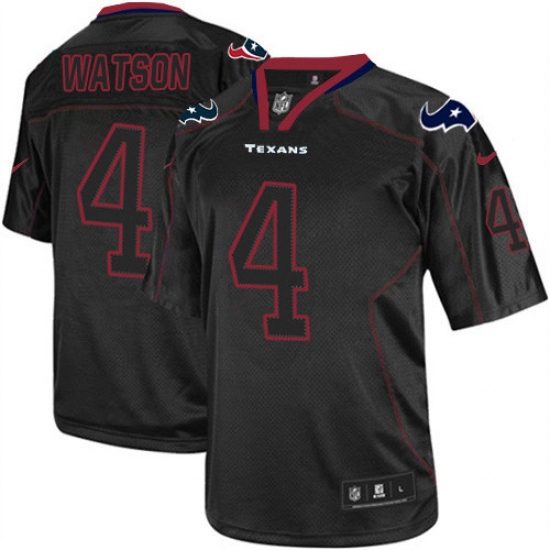 Men's Nike Houston Texans #4 Deshaun Watson Elite Lights Out Black NFL Jersey - Ujersey
