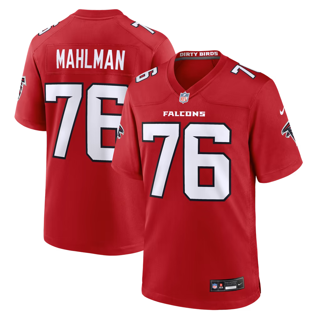Men's Atlanta Falcons Riley Mahlman Nike Red Team Game Jersey - Ujersey