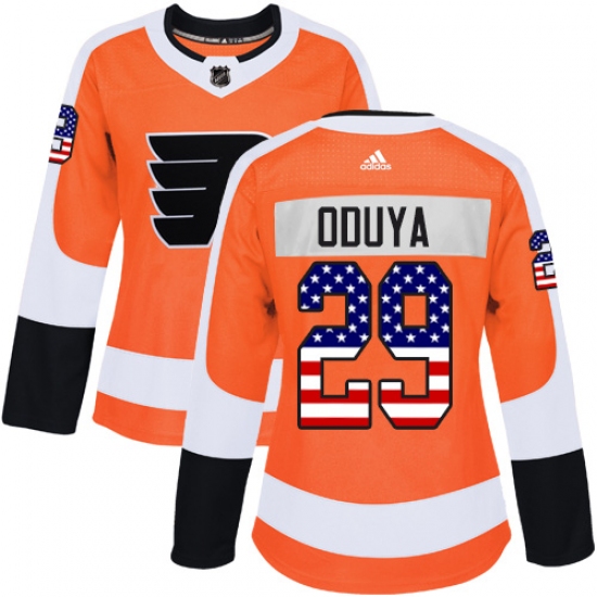 Women's Adidas Philadelphia Flyers #29 Johnny Oduya Authentic Orange USA Flag Fashion NHL Jersey - Ujersey