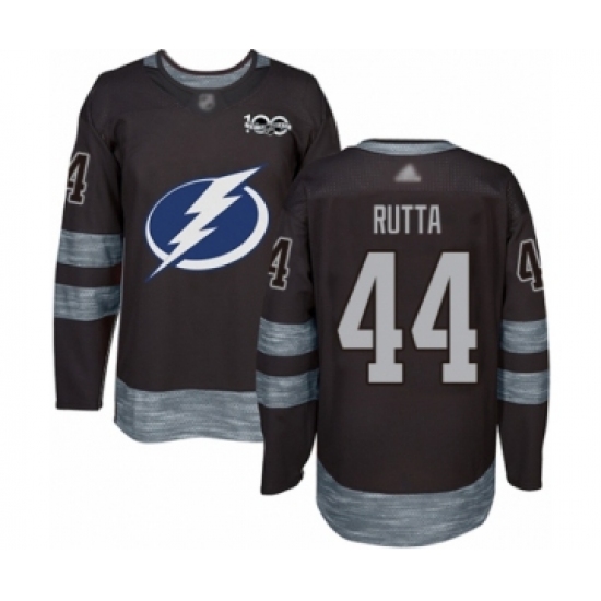 Men's Tampa Bay Lightning #44 Jan Rutta Authentic Black 1917-2017 100th Anniversary Hockey Jersey - Ujersey