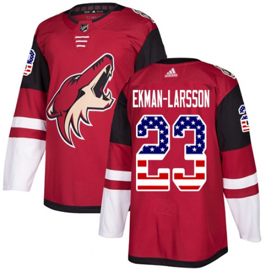Men's Adidas Arizona Coyotes #23 Oliver Ekman-Larsson Authentic Red USA Flag Fashion NHL Jersey - Ujersey