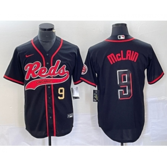 Men's Cincinnati Reds #9 Matt McLain Number Black 2023 City Connect Cool Base Stitched Jersey - ujerseystore