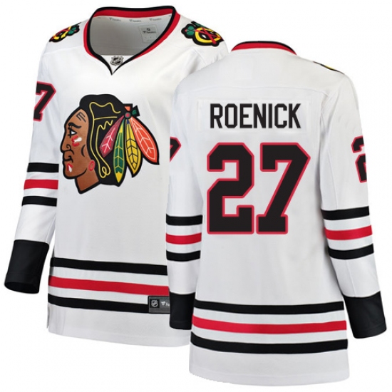 Women's Chicago Blackhawks #27 Jeremy Roenick Authentic White Away Fanatics Branded Breakaway NHL Jersey - Ujersey