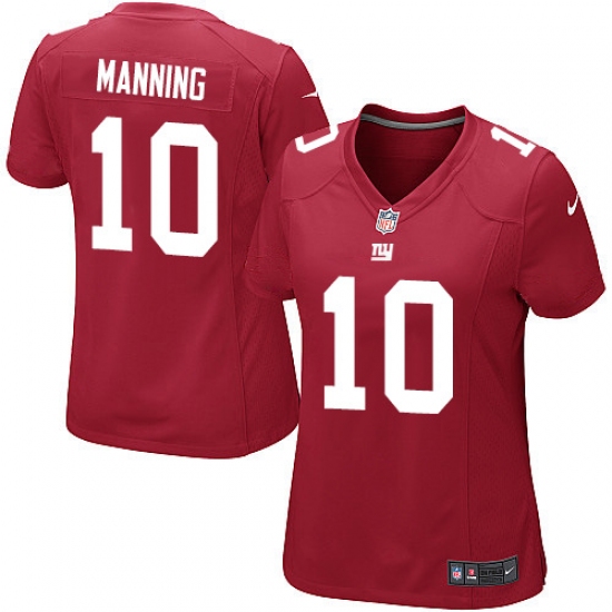 Women's Nike New York Giants #10 Eli Manning Game Red Alternate NFL Jersey - Ujersey