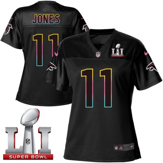 Women's Nike Atlanta Falcons #11 Julio Jones Game Black Fashion Super Bowl LI 51 NFL Jersey - Ujersey