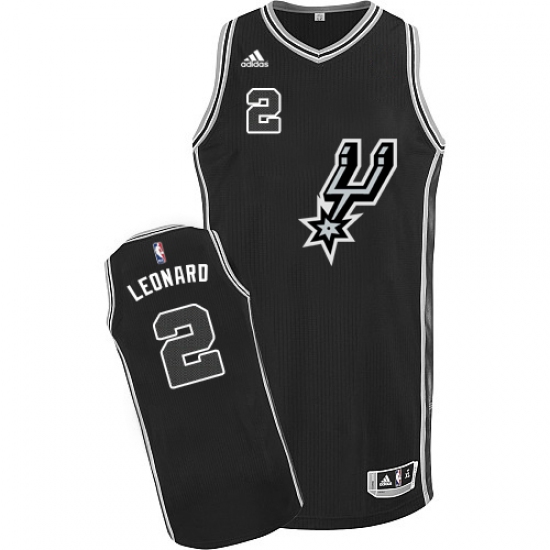 Youth Adidas San Antonio Spurs #2 Kawhi Leonard Authentic Black New Road NBA Jersey - Ujersey