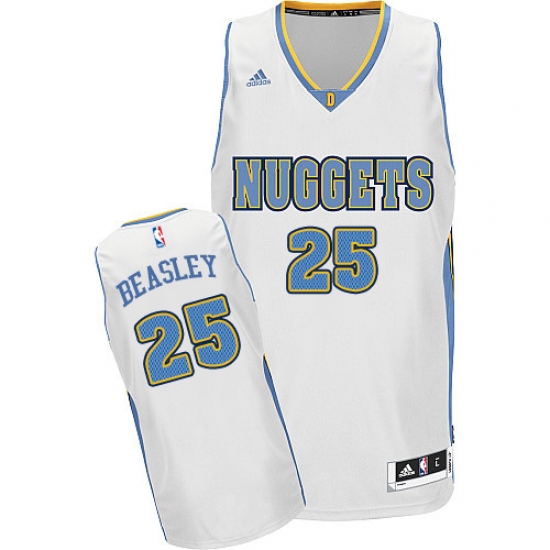 Men's Adidas Denver Nuggets #25 Malik Beasley Swingman White Home NBA Jersey - Ujersey