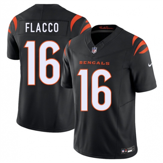 Men's Cincinnati Bengals #16 Joe Flacco Black 2025 F.U.S.E. Vapor Untouchable Limited Football Stitched Jersey - Ujersey