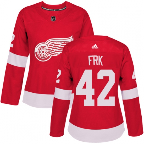 Women's Adidas Detroit Red Wings #42 Martin Frk Premier Red Home NHL Jersey - Ujersey
