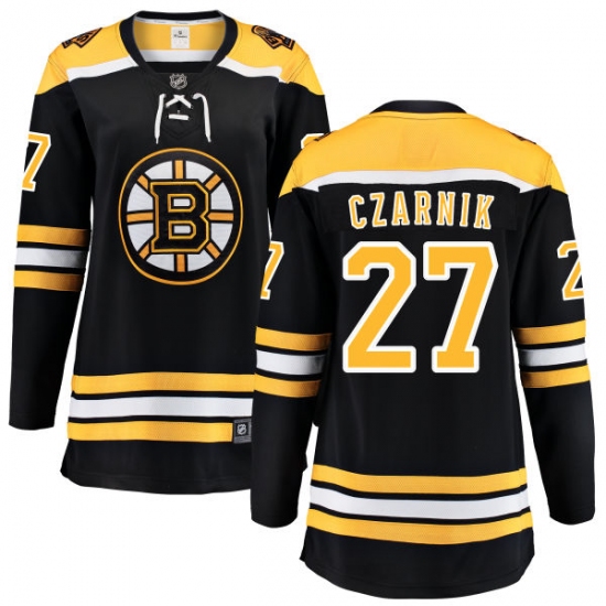 Women's Boston Bruins #27 Austin Czarnik Authentic Black Home Fanatics Branded Breakaway NHL Jersey - Ujersey