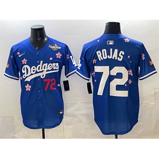 Men's Los Angeles Dodgers #72 Miguel Rojas Royal 2025 World Series Tokyo Series Limited Stitched Baseball Jersey - Ujersey