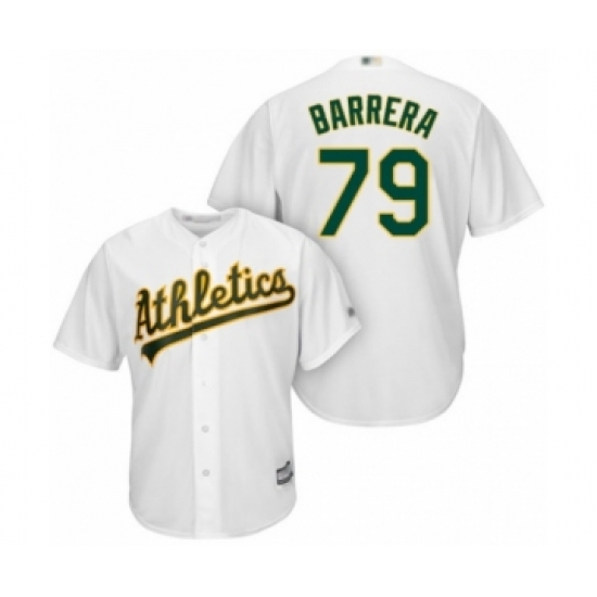 Youth Oakland Athletics #79 Luis Barrera Authentic White Home Cool Base Baseball Player Jersey - Ujersey