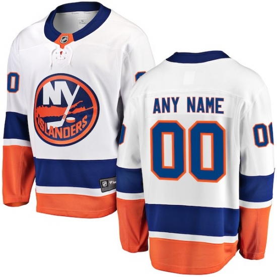Men's New York Islanders Fanatics Branded White Away Breakaway Custom Jersey - Ujersey