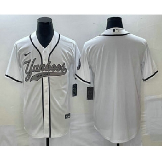 Men's New York Yankees Blank White Cool Base Stitched Baseball Jerseys - Ujersey