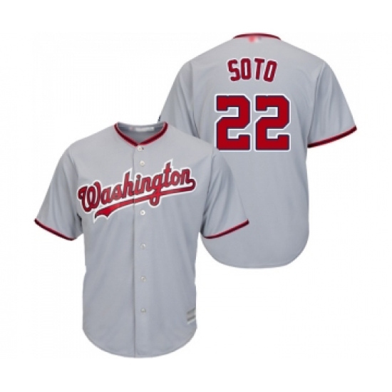 Youth Washington Nationals #22 Juan Soto Replica Grey Road Cool Base Baseball Jersey - Ujersey