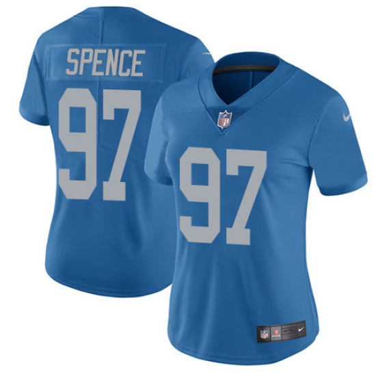 Women's Nike Detroit Lions #97 Akeem Spence Elite Blue Alternate NFL Jersey - Ujersey
