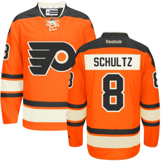 Women's Reebok Philadelphia Flyers #8 Dave Schultz Authentic Orange New Third NHL Jersey - Ujersey