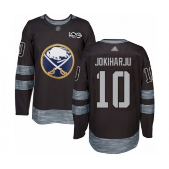 Men's Buffalo Sabres #10 Henri Jokiharju Authentic Black 1917-2017 100th Anniversary Hockey Jersey - Ujersey