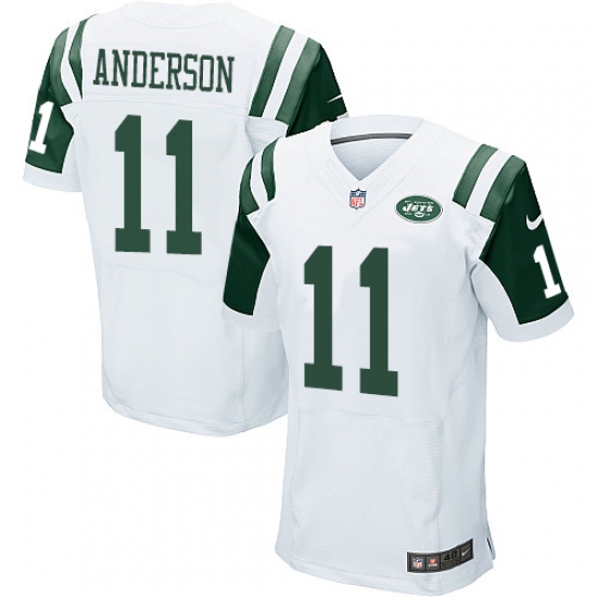 Men's Nike New York Jets #11 Robby Anderson Elite White NFL Jersey - Ujersey