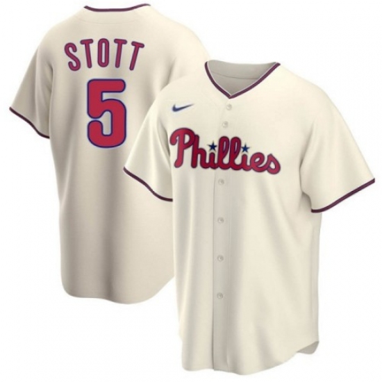 Men's Philadelphia Phillies #5 Bryson Stott Cream Cool Base Stitched Baseball Jersey - Ujersey