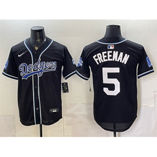Men's Los Angeles Dodgers #5 Freddie Freeman B2B Champs 2026 Black Out Style Vapor Limited Stitched Baseball Jersey