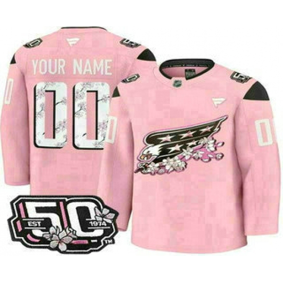 Men's Washington Capitals Customized Pink 50th Anniversary Authentic Jersey - Ujersey