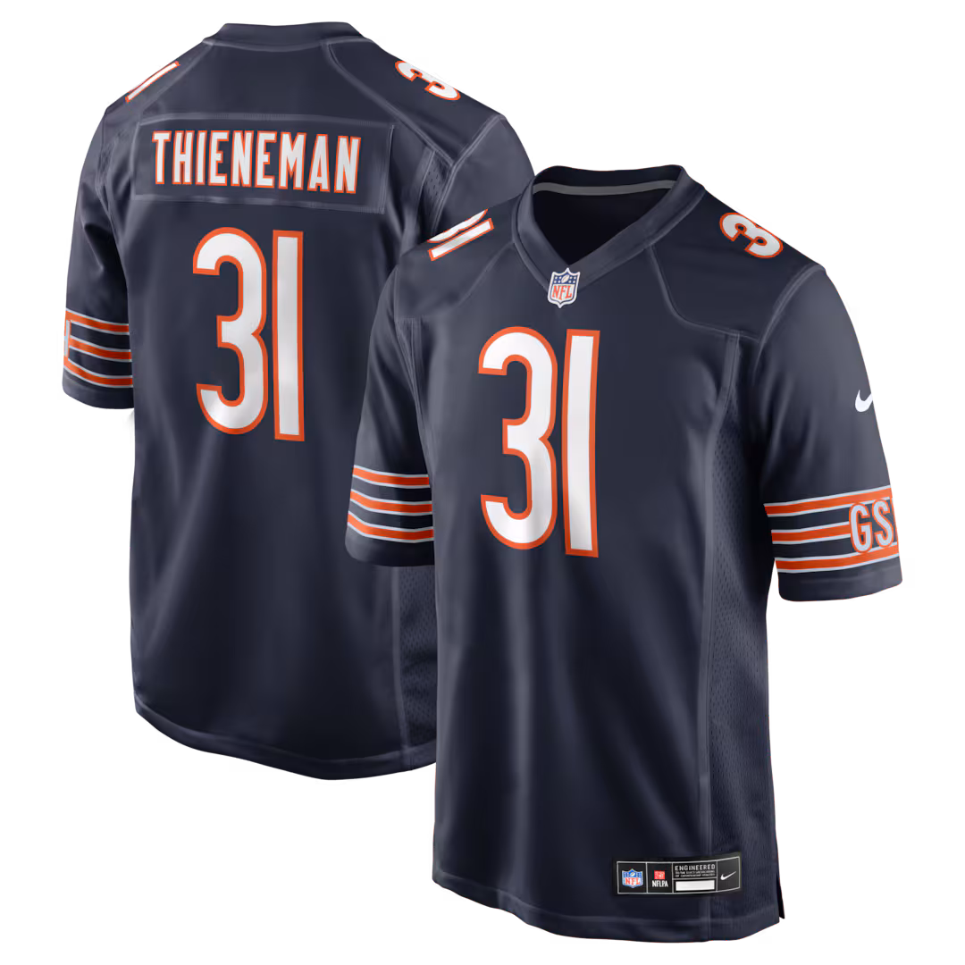 Men's Chicago Bears Dillon Thieneman Nike Navy 2026 NFL Draft First Round Pick No. 25 Team Game Jersey
