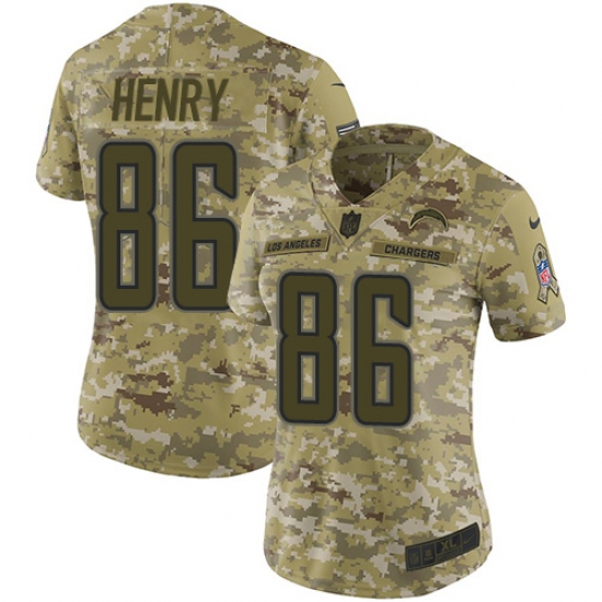 Women's Nike Los Angeles Chargers #86 Hunter Henry Limited Camo 2018 Salute to Service NFL Jersey - Ujersey