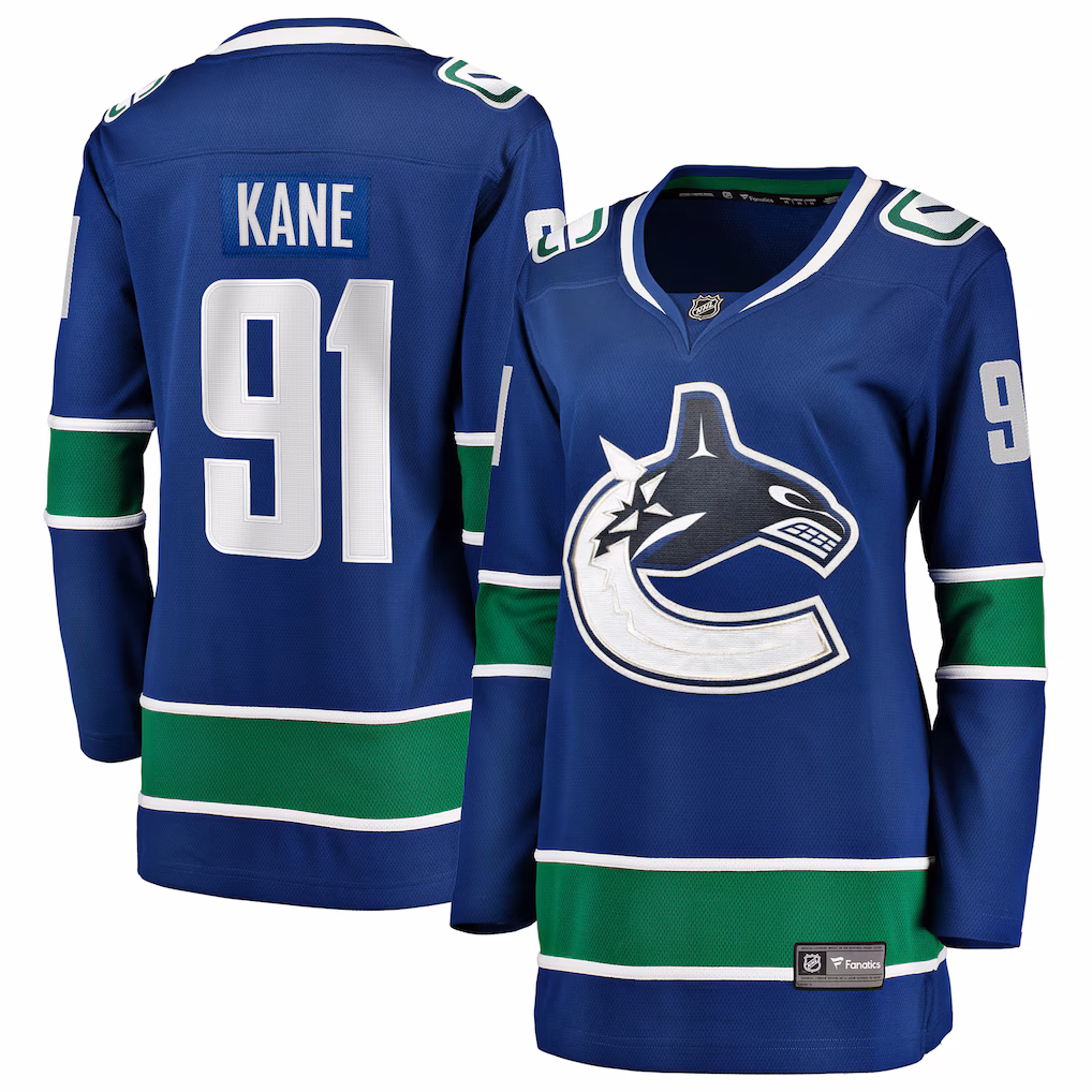 Women's Vancouver Canucks Evander Kane Fanatics Blue Home Breakaway Player Jersey - ujerseystore
