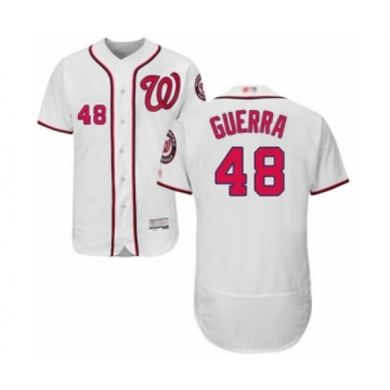Men's Washington Nationals #48 Javy Guerra White Home Flex Base Authentic Collection Baseball Player Jersey - Ujersey