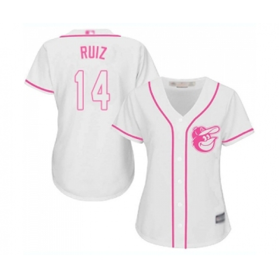 Women's Baltimore Orioles #14 Rio Ruiz Replica White Fashion Cool Base Baseball Jersey - Ujersey