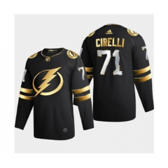 Men's Tampa Bay Lightning #71 Anthony Cirelli Black Golden Edition Limited Stitched Hockey Jersey - Ujersey