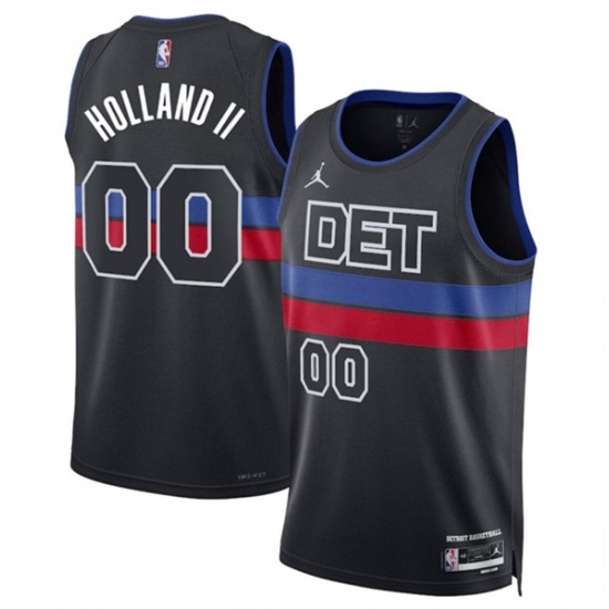 Men's Detroit Pistons #00 Ron Holland II Black 2024 Statement Edition Stitched Basketball Jersey - Ujersey