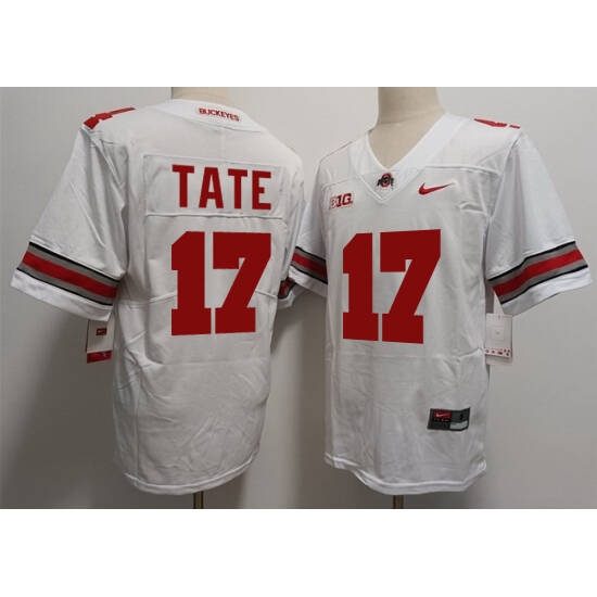 Men's Ohio State Buckeyes #17 Tate White Limited Stitched Football Jersey - Ujersey