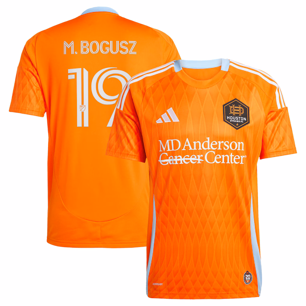 Men's Houston Dynamo FC Mateusz Bogusz adidas Orange 2025 Season 20 Replica Jersey - ujerseystore