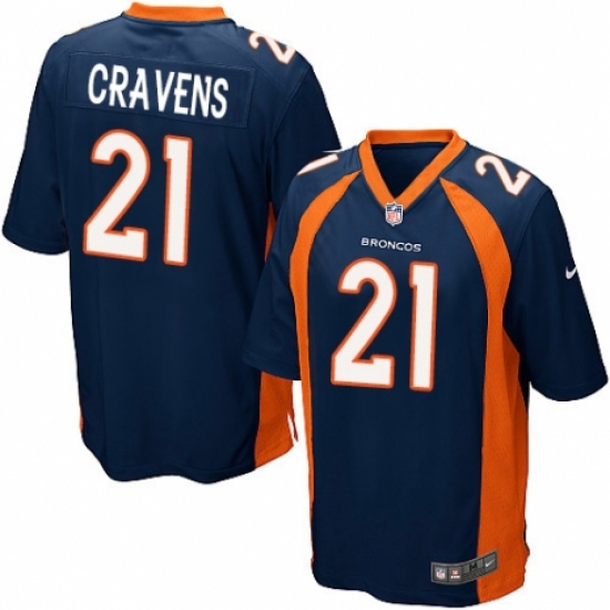 Men's Nike Denver Broncos #21 Su'a Cravens Game Navy Blue Alternate NFL Jersey - Ujersey