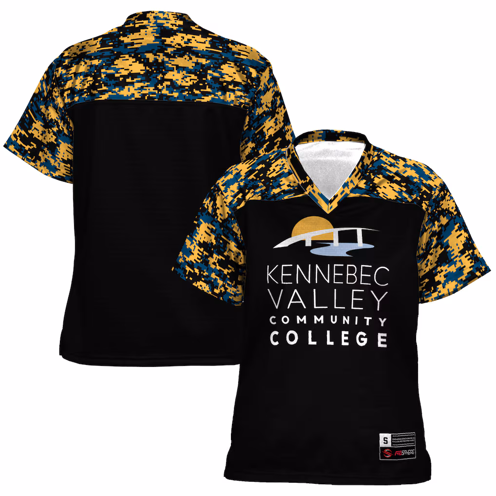 Women's GameDay Greats Black Kennebec Valley Community College Football Jersey - Ujersey Shop