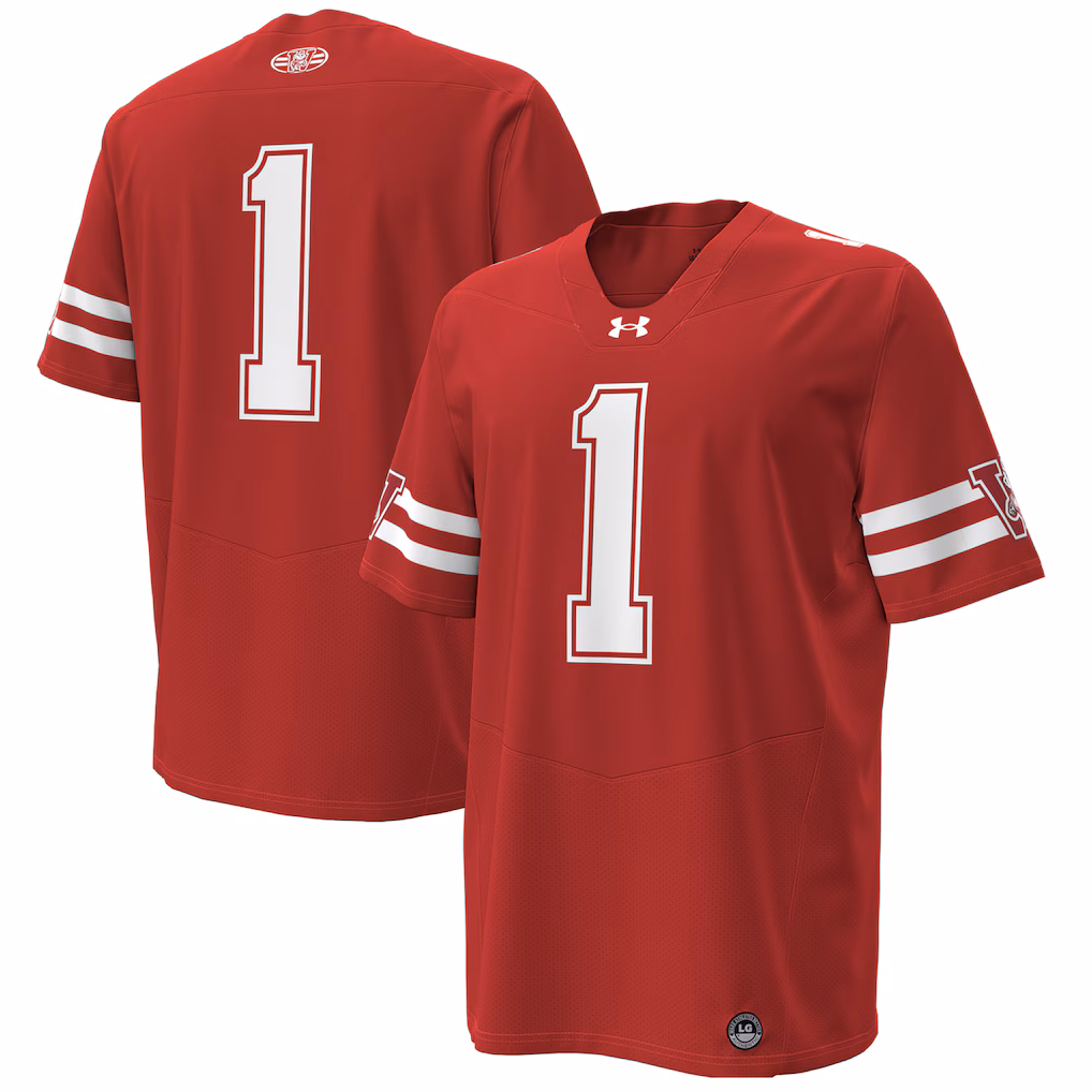 Men's Under Armour #1 Red Wisconsin Badgers 1980 Throwback Home Replica Game Jersey