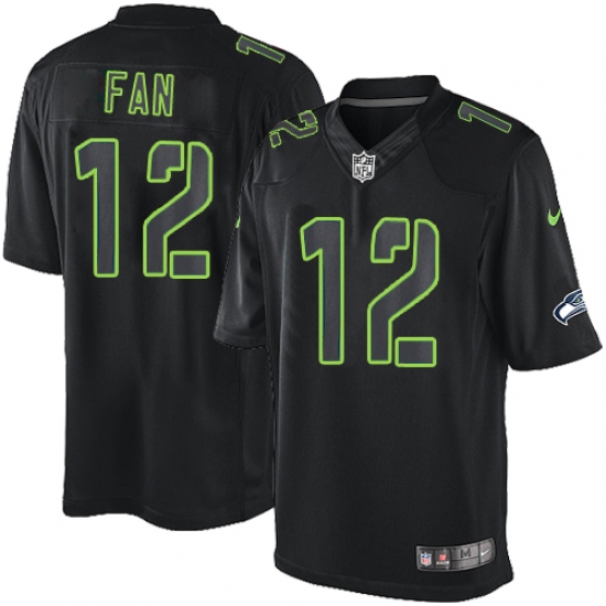 Youth Nike Seattle Seahawks 12th Fan Limited Black Impact NFL Jersey
