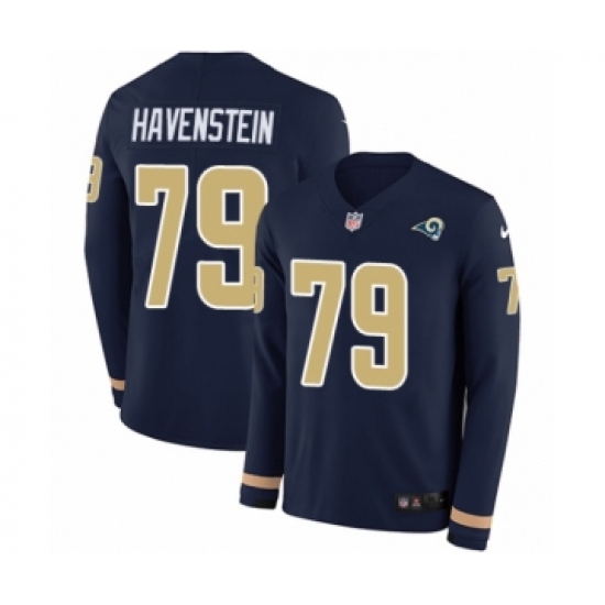 Youth Nike Los Angeles Rams #79 Rob Havenstein Limited Navy Blue Therma Long Sleeve NFL Jersey - Ujersey