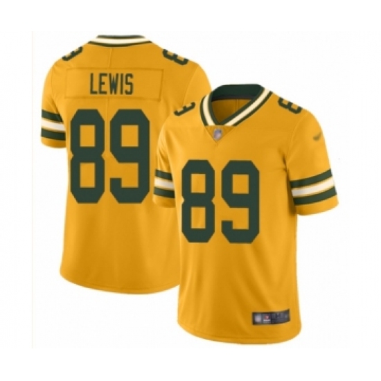 Men's Green Bay Packers #89 Marcedes Lewis Limited Gold Inverted Legend Football Jersey - Ujersey