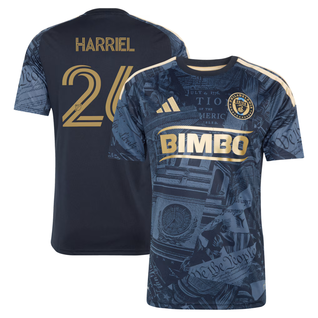 Men's Philadelphia Union Nathan Harriel adidas Navy 2026 1776 Kit Replica Jersey