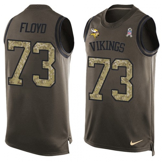 Men's Nike Minnesota Vikings #73 Sharrif Floyd Limited Green Salute to Service Tank Top NFL Jersey - Ujersey