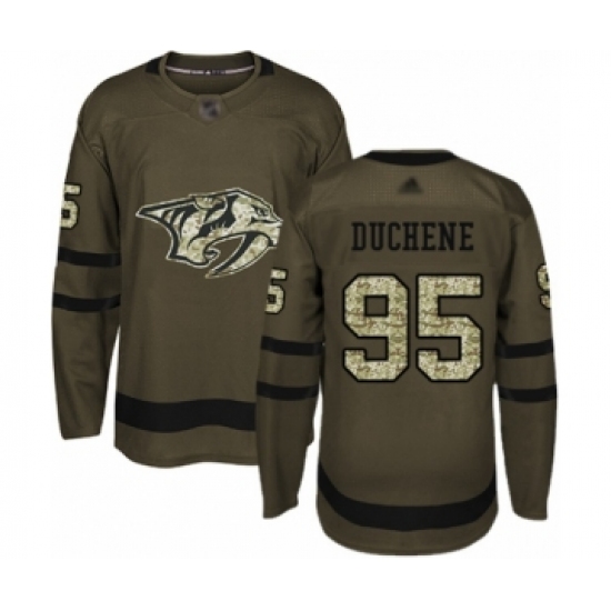 Men's Nashville Predators #95 Matt Duchene Authentic Green Salute to Service Hockey Jersey - Ujersey