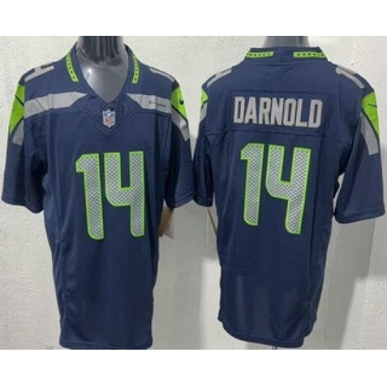Men's Seattle Seahawks #14 Sam Darnold Limited Navy FUSE Vapor Jersey - Ujersey
