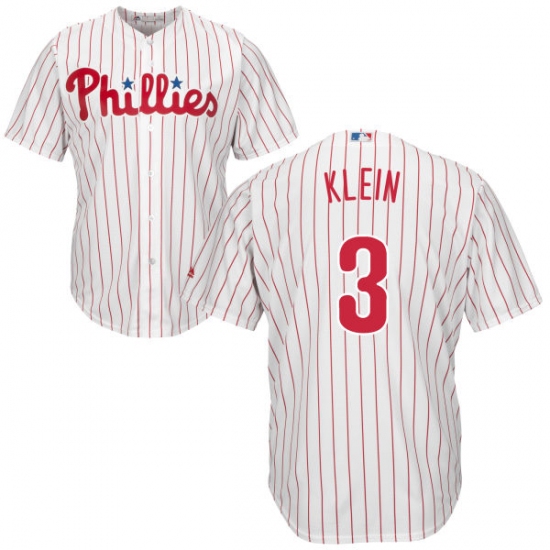Youth Majestic Philadelphia Phillies #3 Chuck Klein Authentic White/Red Strip Home Cool Base MLB Jersey - Ujersey