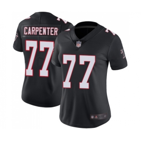 Women's Atlanta Falcons #77 James Carpenter Black Alternate Vapor Untouchable Limited Player Football Jersey - Ujersey